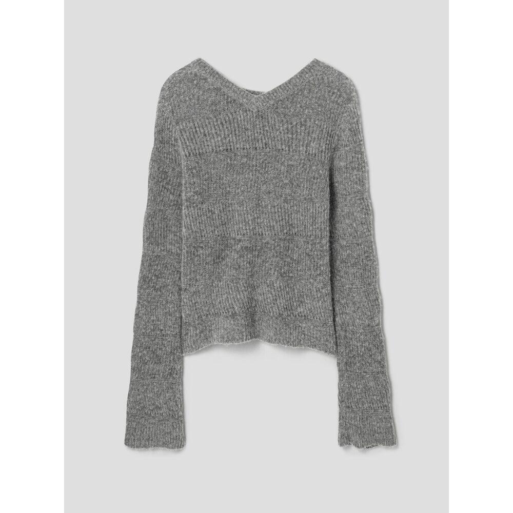 Anggae Alpaca Blend Round Pullover Gray