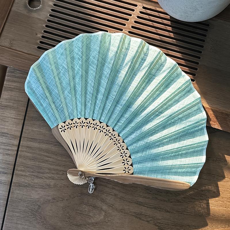 Hand Fold Fan Retro Adornment Woman Man Dance Props Wedding Living Room Cabinet Decor Bamboo Wood Silk Flower Folding Fan