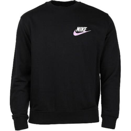 Nike Logo Print Crewneck Pullover Sweatshirt FB7685-010 S чёрный