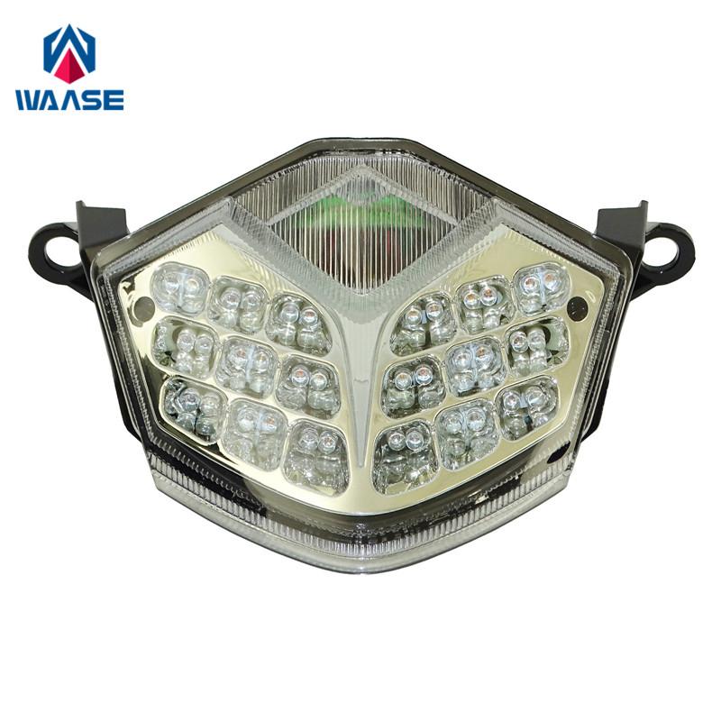 waase For Kawasaki Z750 2007-2012 / Z1000 2007 2008 2009 Chrome Rear Tail Light Brake Turn Signals Integrated LED Light