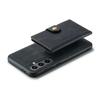 For Samsung Galaxy S25 Case JEEHOOD J01 Retro Leather Phone Back Cover with Detachable Magnetic Card Holder