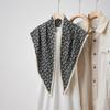 Summer Atmosphere Wearing Headscarf Twill Silk Simulation Silk Cool Diagonal Scarf Cashew Print Women's Triangle Silk Scarf