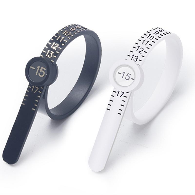 Reusable Finger Size Gauge Rings Sizer Measuring Tool with Magnifying Glass Jewelry Sizing Tool Finger Rings Measurer