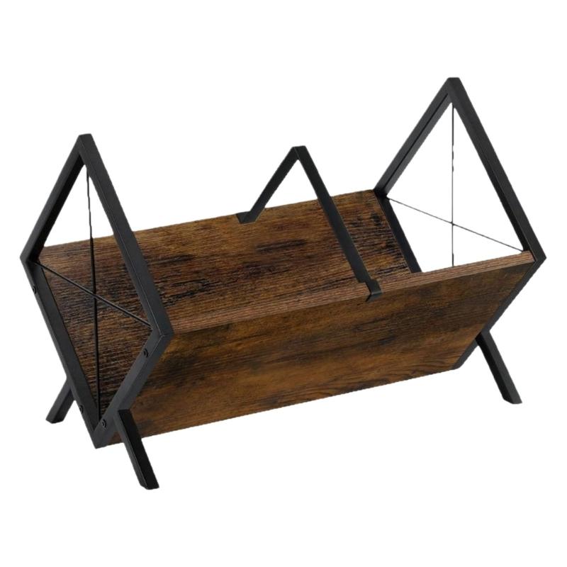 

Durability Wood Storage Shelf Display Stand For Organizing Records CDs Books Sturdy Construction MultiFunctional Use 1