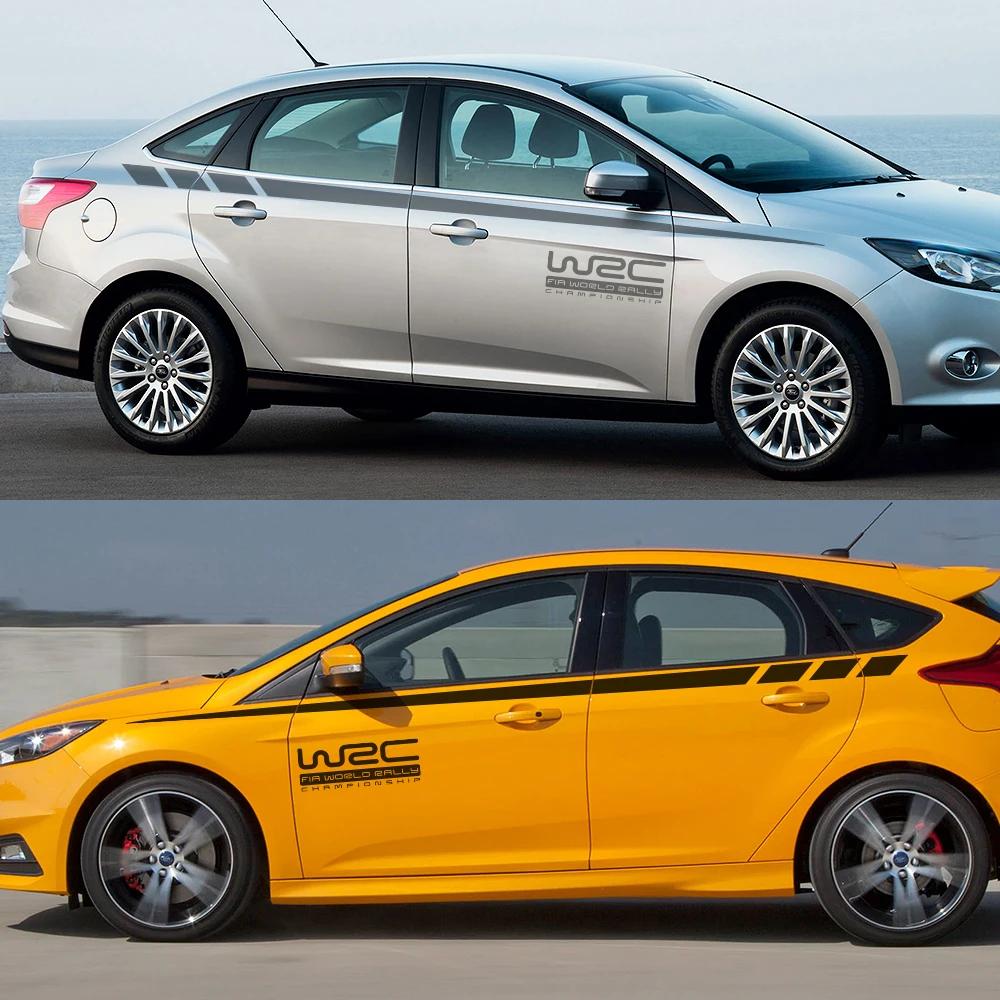 2 Stück Auto Seitenschweller Aufkleber Stilvolle Grafiken Auto DIY Styling Vinyl Aufkleber Auto Tuning Zubehör Für Ford Focus 2 3 MK2 MK3