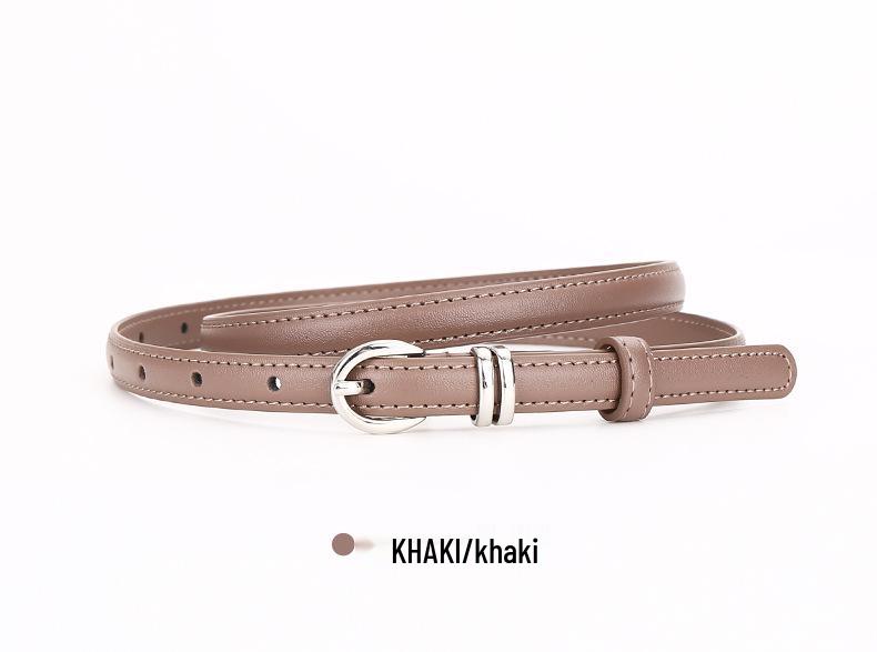 Women's Genuine Leather Dress Belt - Versatile, Thin, Fashionable Cowhide Waistband for Business Fashion