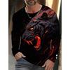 Tiger Graphic Men's Long Sleeve T-shirt for Men Clothing Casual Top Tee Shirt Fashion Animal 3D Full Printing Streetwear
