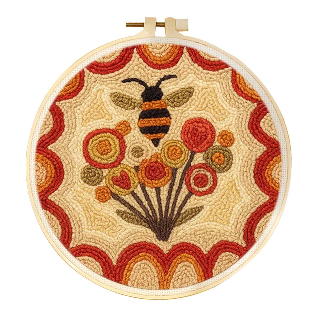 DIY Punch Needle Embroidery Kit Fox Animal Pattern Starter Kit Magic Tufting Set Poking with Yarn Cross Stitch Tools For Knittin