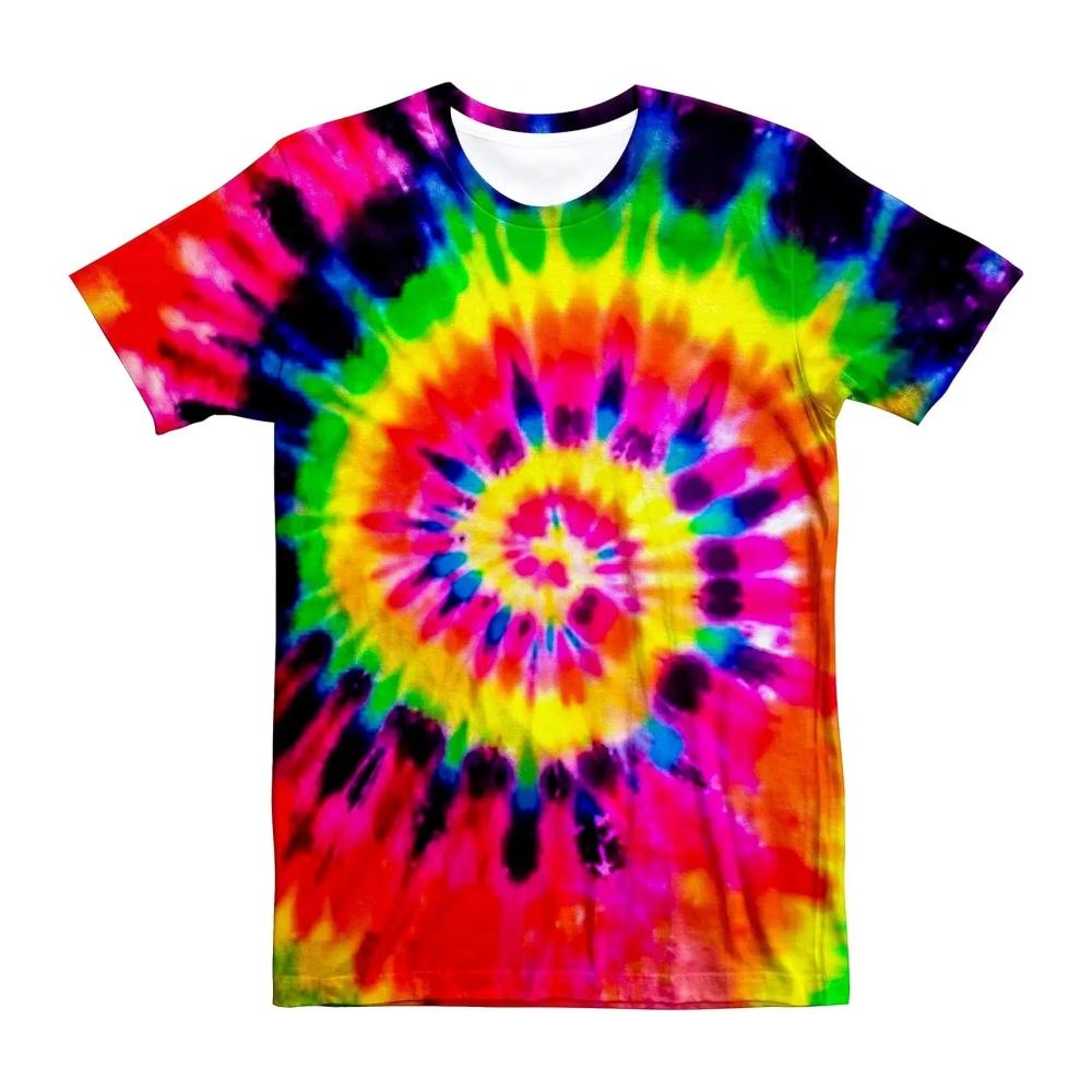Children's T-shirt Rainbow Tie-Dye 3D Print Kids Clothes Short Sleeve T-Shirt Summer Children Top Round Neck Children's Clothing