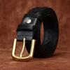 3.8Cm Retro Fashion Trend Versatile First-Layer Cowhide Woven Belt Men'S Genuine Leather Copper Buckle Woven Belt