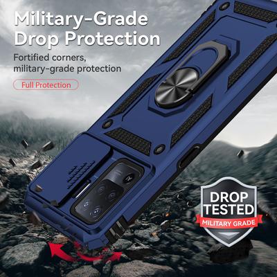 Slide Lens Cover For Oppo Reno5 Lite Reno 5F Reno 5 Lite Protective Shockproof Armor Case For OPPO A94 4G Magnetic Car Ring Holder Stand Cases