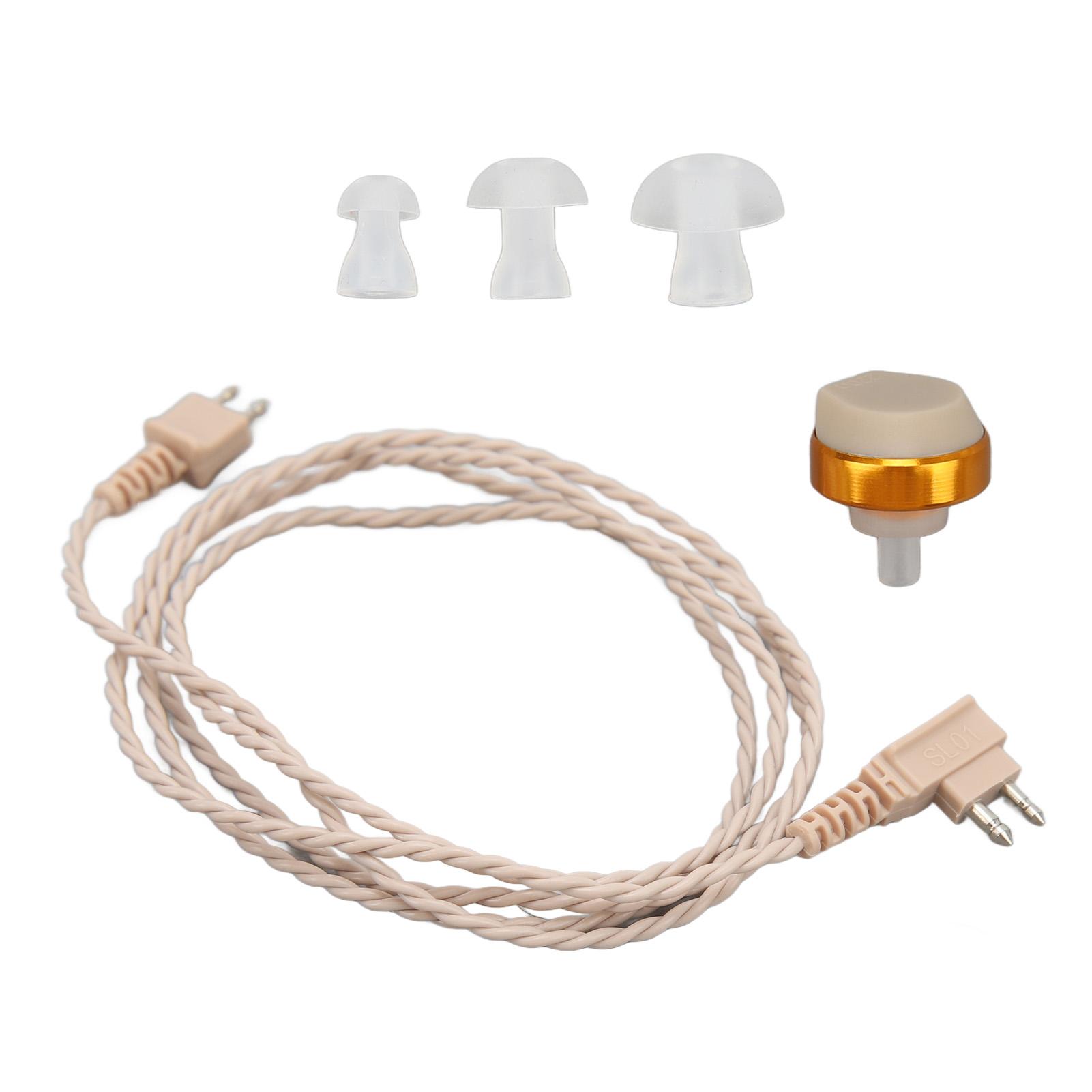 

Flesh Color 2 Pin Hearing Device Receiver Wire Cable Sound Aid 2 Core Receiver Set with Earplug