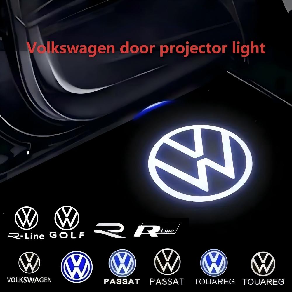 2Pcs VW Car Door Logo Projector HD Welcome Light For Volkswagen Passat B6 B7 B8 CC Lamando Touran Beetle Eos Golf6 MK7 8 T-ROC zh6