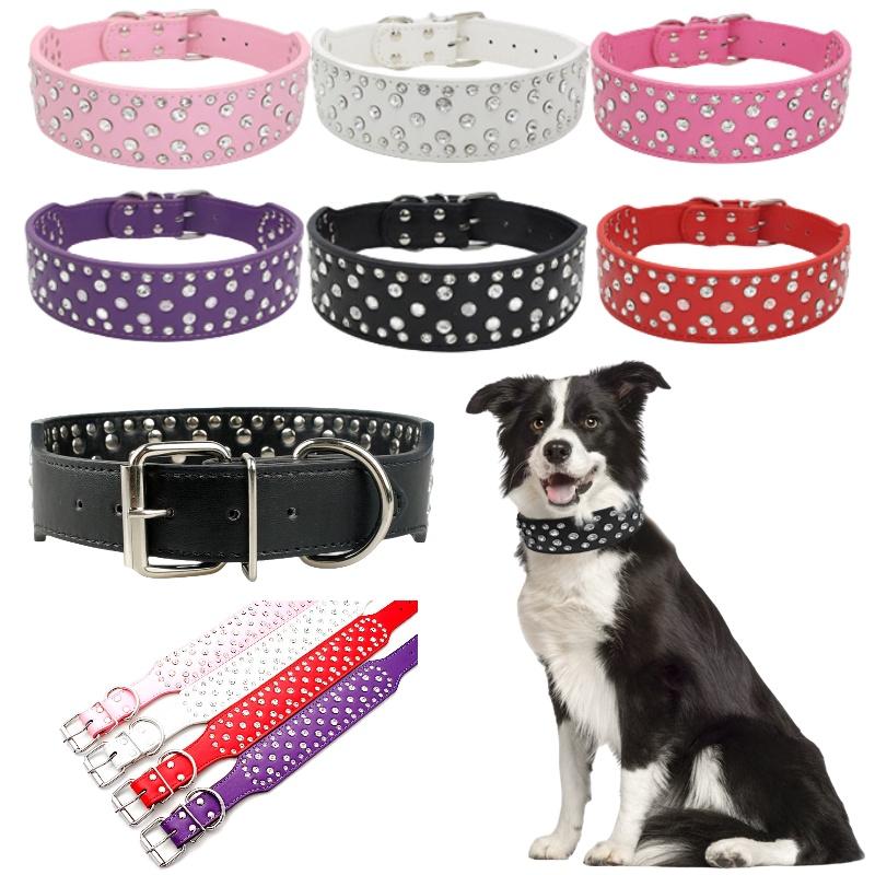 Expandable Pet Collar Chain With Gorgeous Rhinestone Design Various Colors Available
