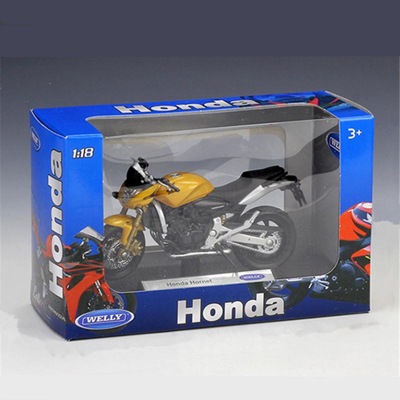 Welly 1/18 HONDA Hornet Alloy Sports Motorcycle Model Diecast Metal Street Motorcycle Model Simulation Collection Kids Toys Gift