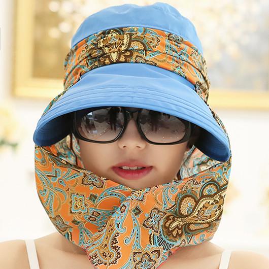 Hat Women's Summer Foldable Summer Sun Hat Outdoor Cycling Big Edge Face Cover Sun Hat