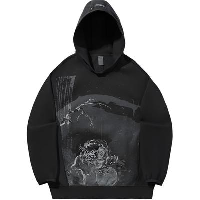 Li Ning Kung Fu Series Hooded Printed Loose Casual Simple Sweatshirt Men Sweatshirt AWDVA87-5
