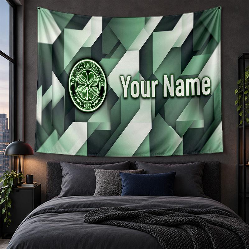 Personalisierte Wandbehänge Celtic FC Muster Kunst Hintergrundtuch