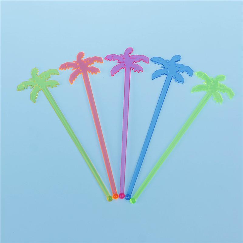 50Pcs Coconut Tree Cocktail Swizzle Sticks Drink Stirrer Coffee Muddler Puddler