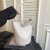 Trendy PU Leather Bucket Bag Magnetic Closure Soft Underarm Bag Large Capacity Shopping Bag Daily Outing