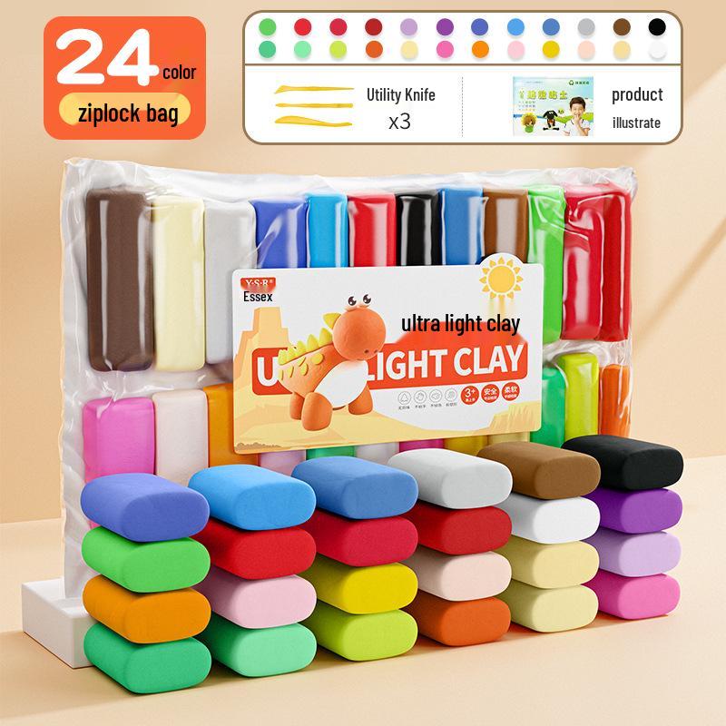 Eco-Friendly Children's Clay: 24-Color Super Light Plasticine for DIY Crafts