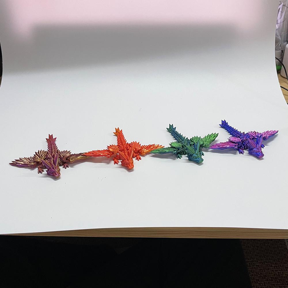3D Printed Mini Dragon Model Toy - Articulated Poseable Collectible, Multi-Joint Fantasy Desk Decor For Adults & Kids