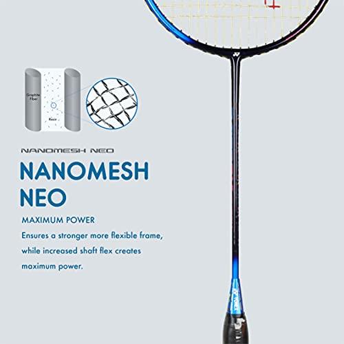 YONEX Smash Badminton Racquet (G4, 73 Grams, 28 lbs Tension) (Black Blue)