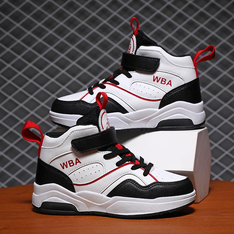 Boys' Autumn Leather Basketball Sneakers for Kids