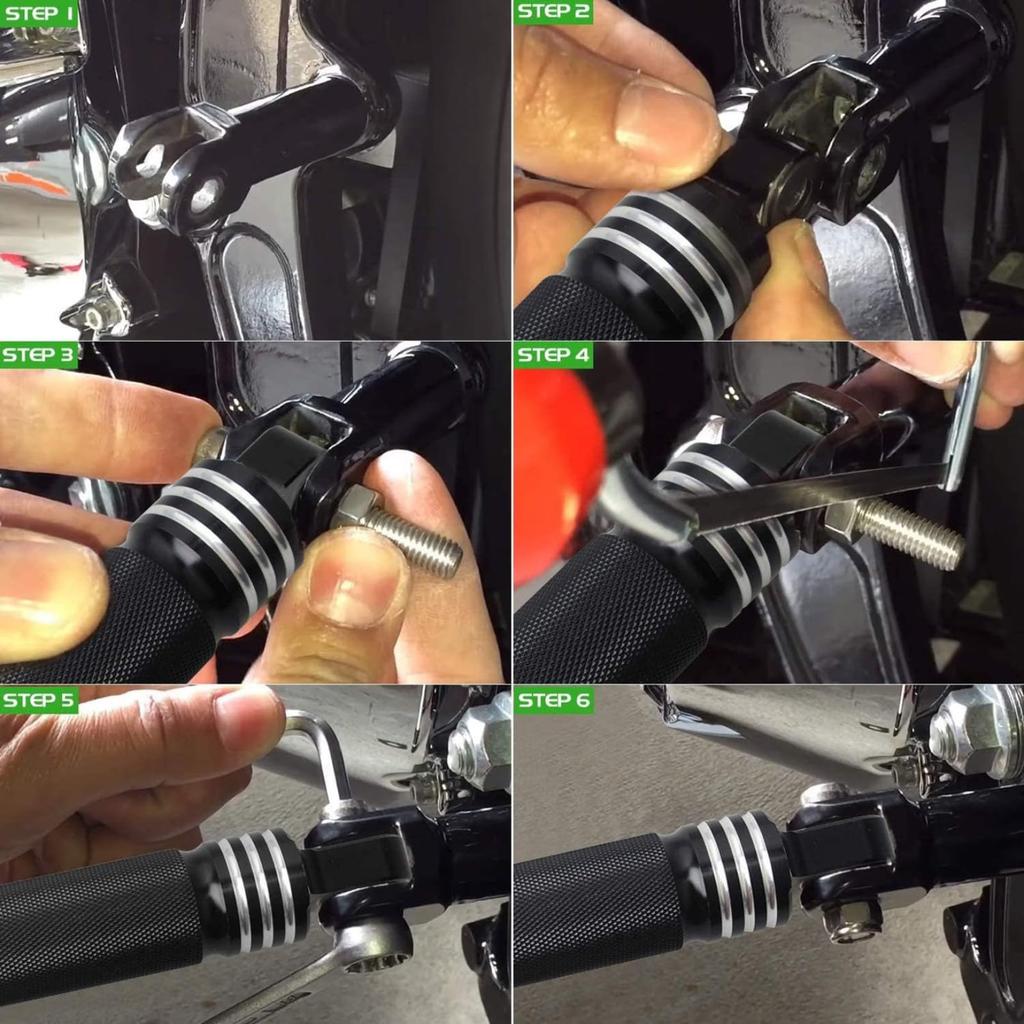 aleawol Motorcycle Step CNC Motorcycle Foot Pegs Left and Right Set with Shifter Pegs