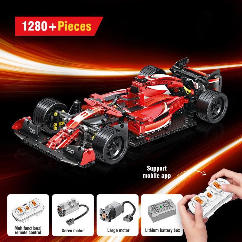 1280 Stück Bausteine Rennwagen RC Drift Sportfahrzeug Steine Bausteine DIY Puzzle Montage Spielzeug für Kinder