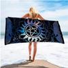 Occult Sun Star Pattern Beach Towel, Large Microfiber Sand Free Quick Dry Towel for Summer Vacation Towels Towels Bathroom