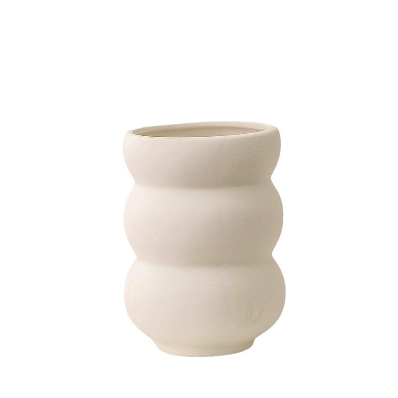 Nordischer Weißer Kleiner Weinschrank Vase: Einfaches Blumenarrangement für Wohnzimmer oder Schreibtischdekoration