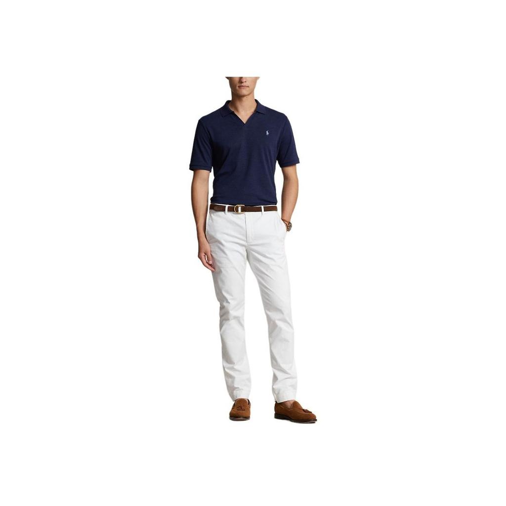 Polo Ralph Lauren Solid Color Small Pony Embroidered Loose Casual Short Sleeve Polo Shirt Men Tops Elegant-Dark-Blue MNPOKNI1N822833-400