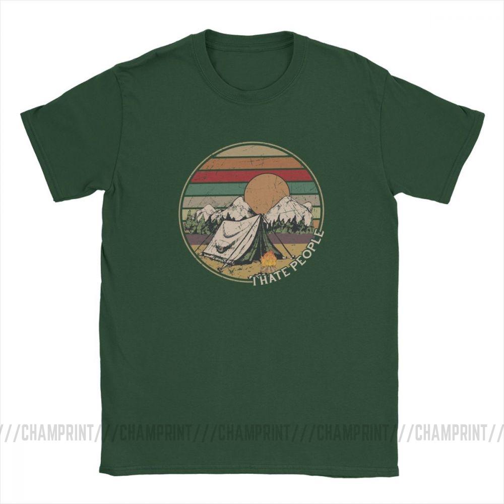 Love Camping I Hate People Vintage Funny T Shirts For Men Camping Hiking Short Sleeve Tops