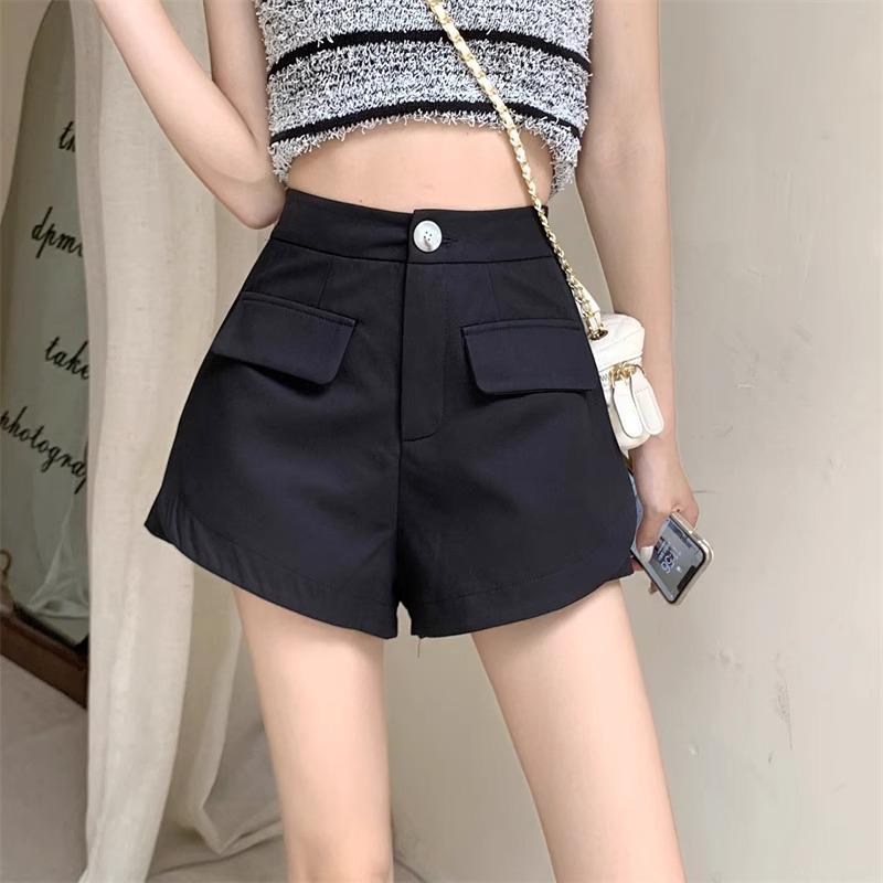 2024 Women's High Waist A-line Wide-Leg Shorts with Pockets - Spring Slim Fit Casual Overalls