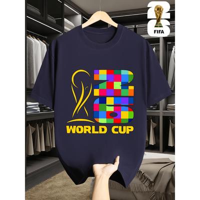 Men'S Short-Sleeve T-Shirt Featuring a Fun FIFA Football Design for The 2026 Usa-Canada-Mexico World Cup, Perfect for Street Style.