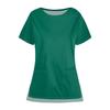 Casual Protective Top Work Uniform Open Hem Pocket Neck Round Solid Color for Women