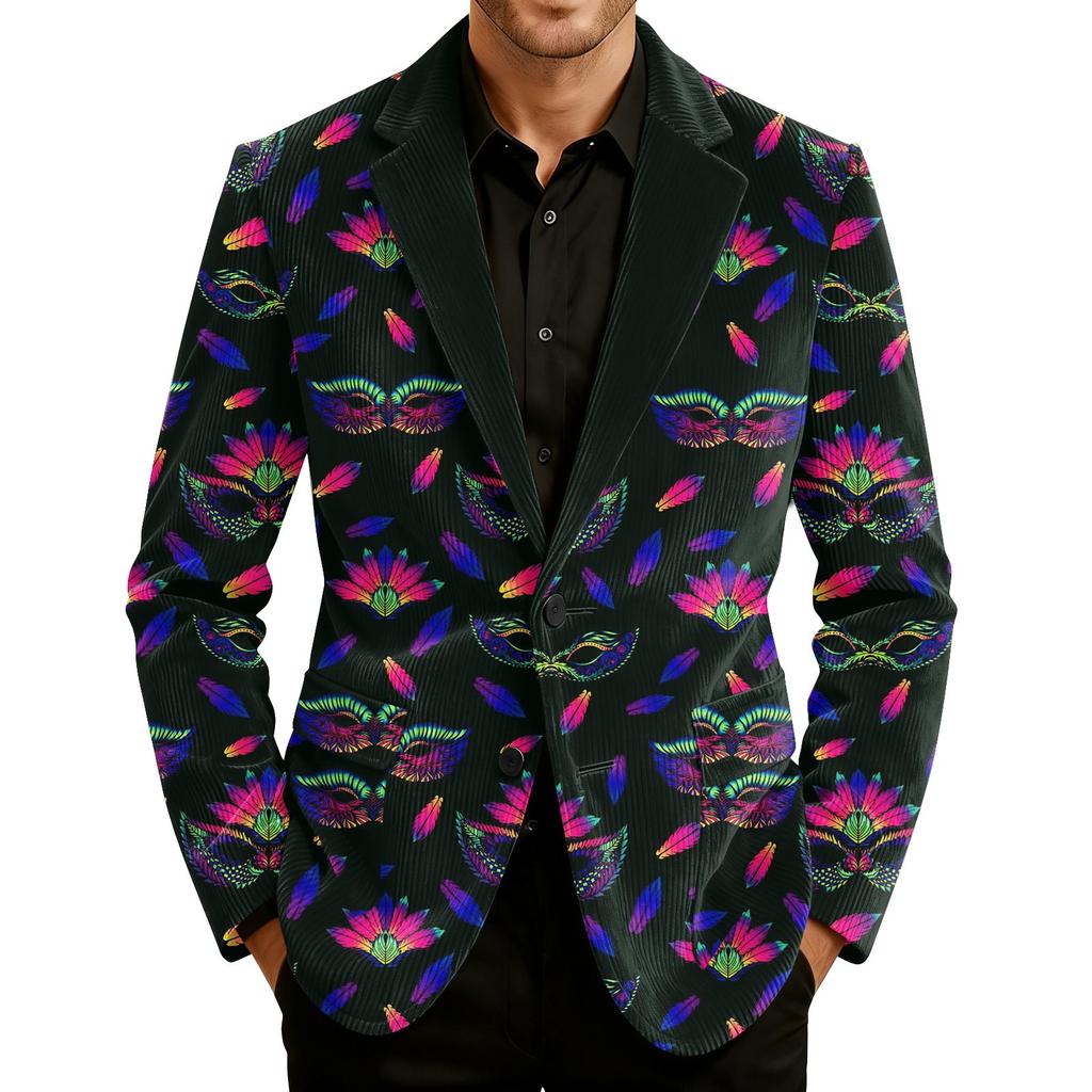 Herren Druck Kord Warm Taschen Anzugjacke Cardigan Herren Freizeitanzug