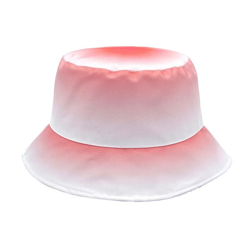 New Unisex Gradient Fisherman Hat Fashion Women Beach Sunscreen Bucket Hats Men Outdoor Panama Cap Summer Breathable Sun Caps
