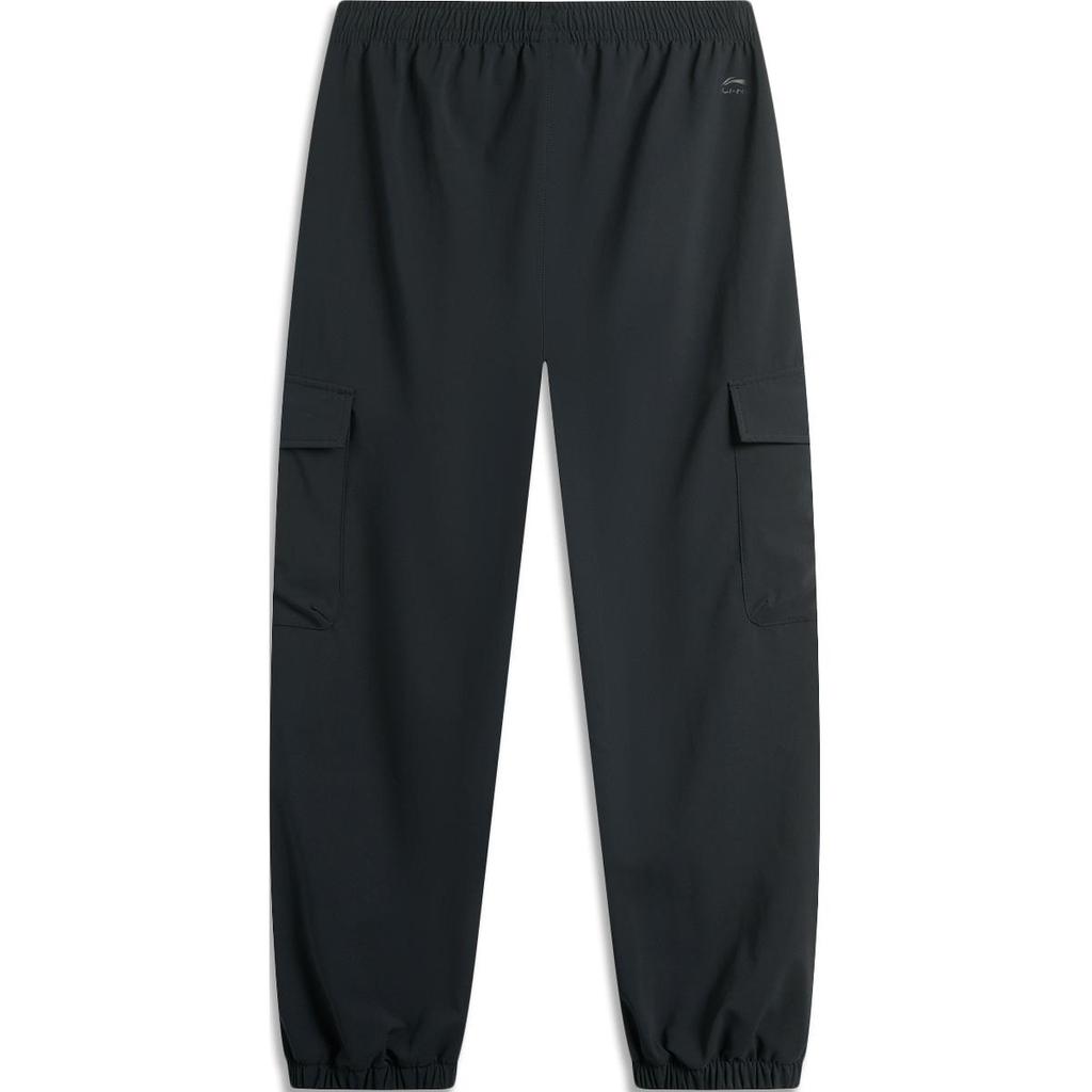 Li-Ning Sports Lifestyle Series Solid Color Lace-Up Breathable Comfortable Casual Pants Women Pants Black AYKU682-1