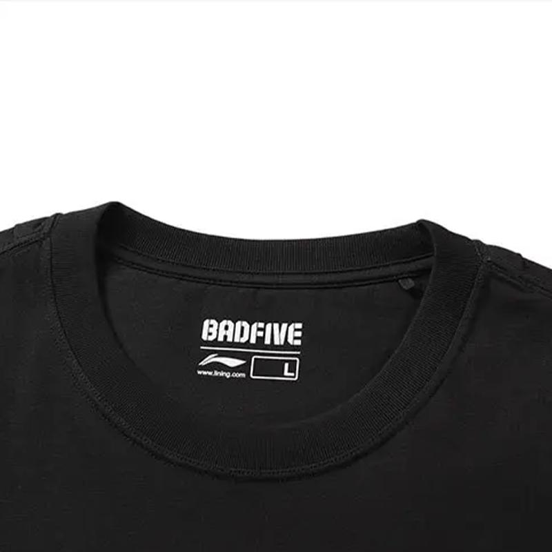 Li-Ning Versatile Printed Comfortable Short Sleeve T-Shirt Casual Sports Set Unisex Tops Black AHSU979-1+YKSV197-2