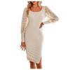 Women's  Long Sleeve Stylish Casual Polka-dot Knit Slim Dress