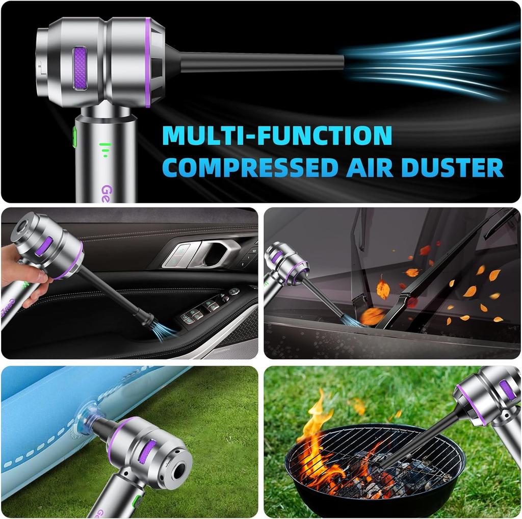 Portable Cordless Car Vacuum, 18000PA High Power, Brushless Motor, Type-C Charge, 3-in-1 for Car, Home, Pet Hair