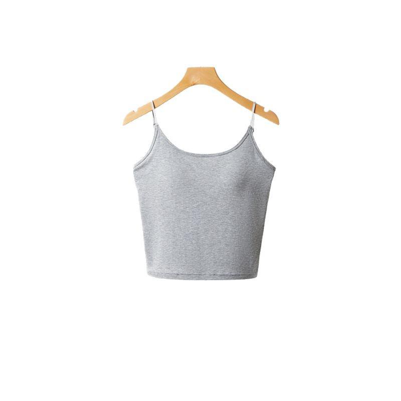 Women's Spring Camisole Vest with Beautiful Back Design, Integrated Bra, and Chest Pads - 2025 Style Slim Top
