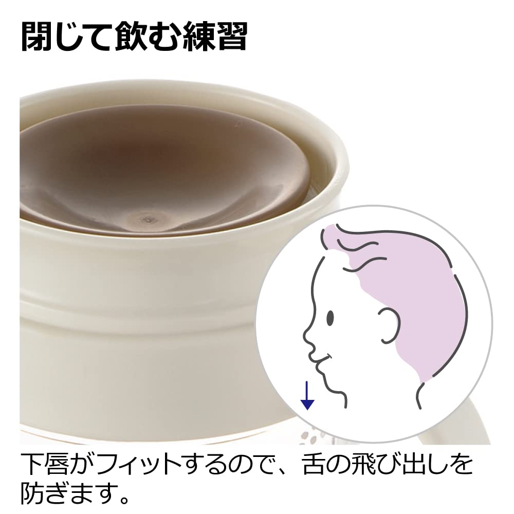 Richell Tri Step-Up Mug Set, Premium SD, Light Gray, 1 Set, 200ml, 300ml, 5 Months