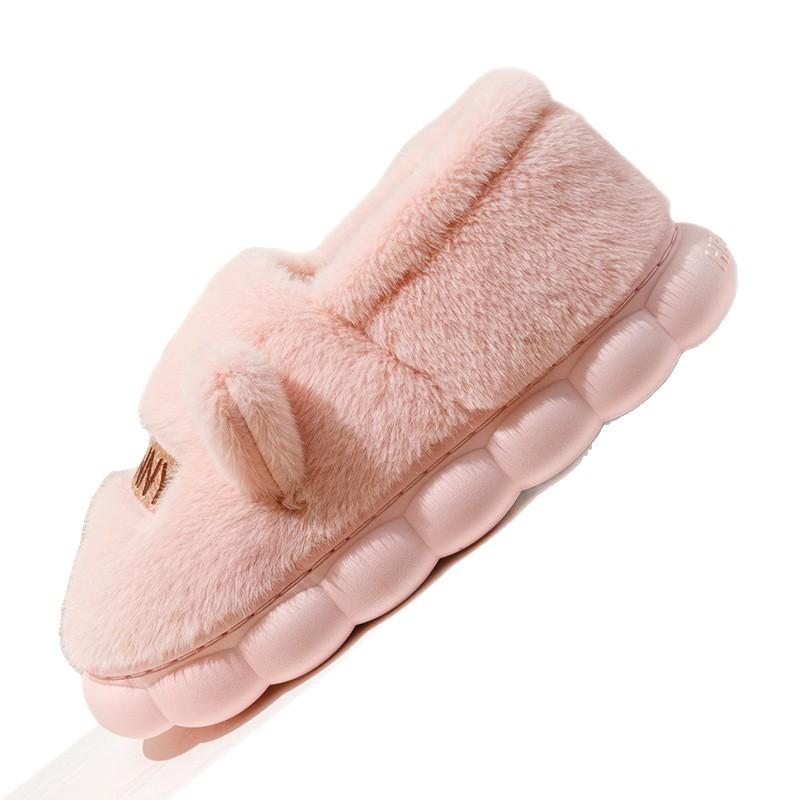 2025 new indoor home thick-soled cotton slippers couple winter bag heel warm and non-slip household cotton shoes