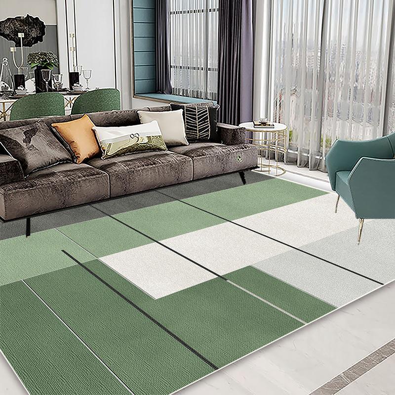 Simple Green Carpets for Living Room Decoration Hong Sofa Area Non-slip Floor Mat Light Luxury Bedroom Cloakroom Rugs Washable