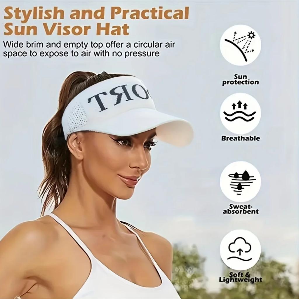 Summer Women Sun Visor UV Protection Cycling Baseball Cap Golf Seaside Breathable Tennis Lady Jogging Empty Top Hat Outdoor