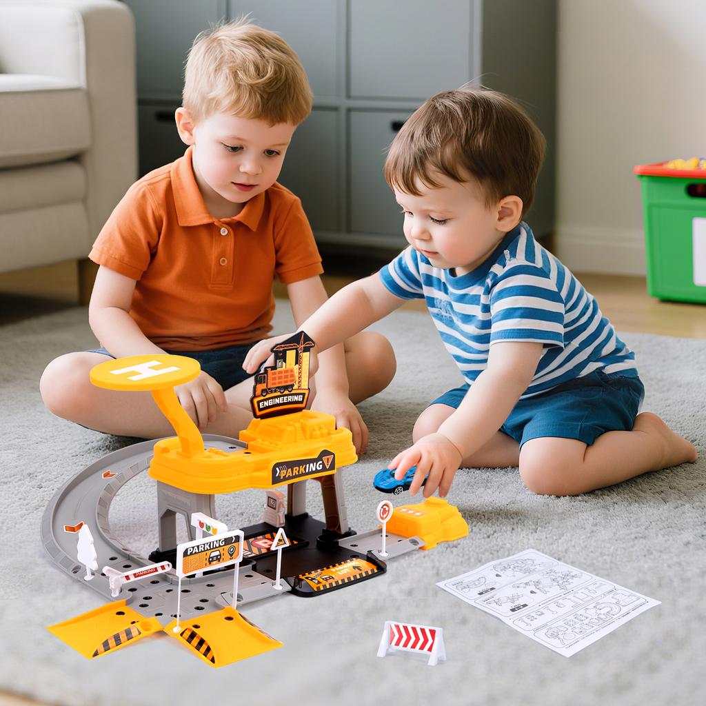 Children's Track Parking Car Toys Engineering Vehicle Multi-Storey Car Parking Building boys Toys Educational Toys Boys Gifts