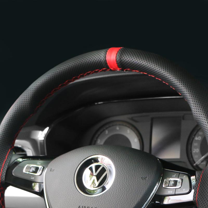 DIY Universal Car Steering Wheel Cover Napa Leather Steering Wheel Wrap Soft Breathable Car Accessories 38cm Auto Steering Wrap